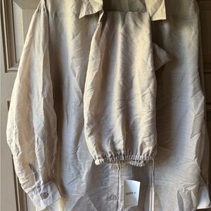 Forever 21 Light Tan Long Sleeve Shirt and pants set